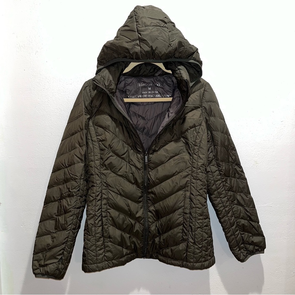 Packable Down Jacket London Fog Olive Green Women’s M